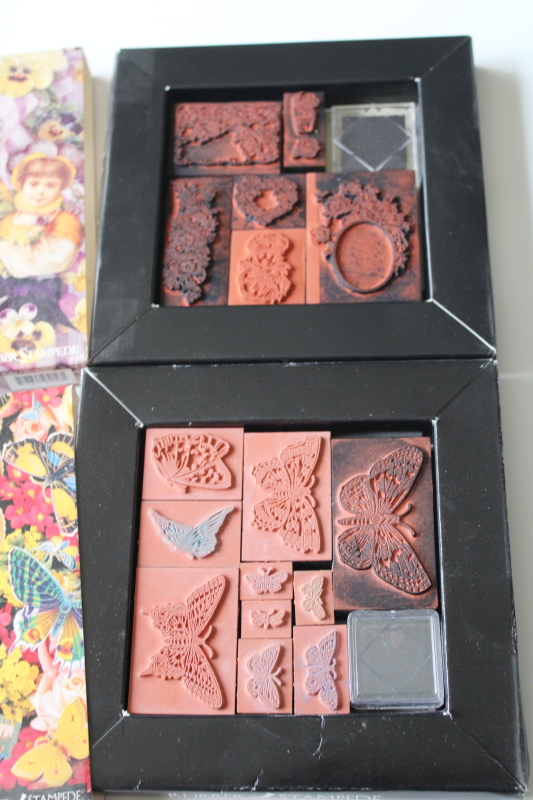 photo of vintage Rubber Stampede rubber stamps sets, Victorian Butterflies & Pansies Cynthia Hart  #5