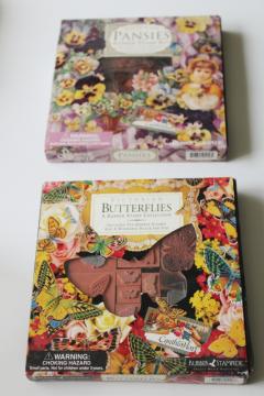 vintage Rubber Stampede rubber stamps sets, Victorian Butterflies & Pansies Cynthia Hart 