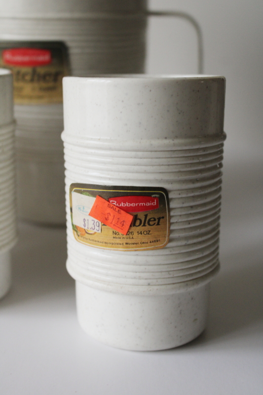 photo of vintage Rubbermaid plastic pitcher & stacking tumblers set new old stock original labels #2