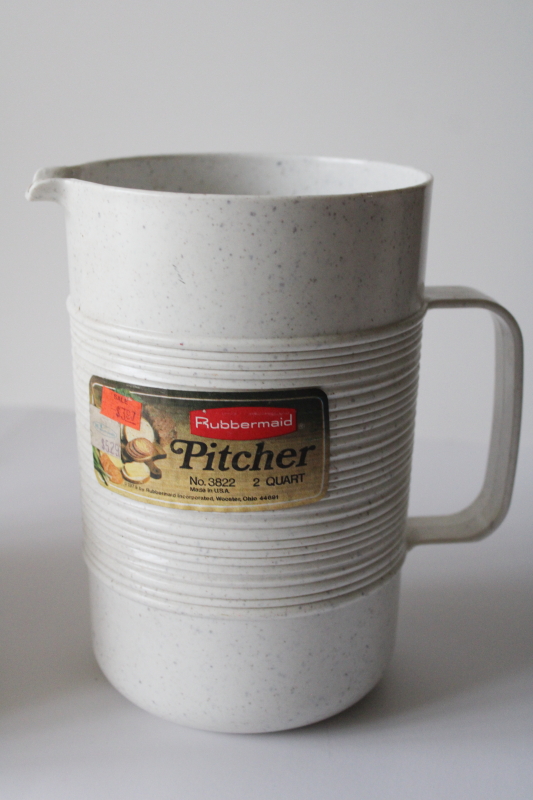 photo of vintage Rubbermaid plastic pitcher & stacking tumblers set new old stock original labels #6