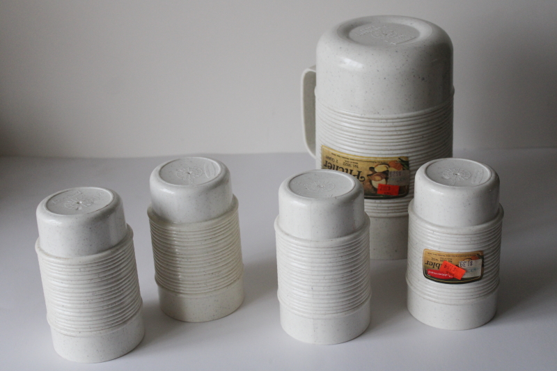 photo of vintage Rubbermaid plastic pitcher & stacking tumblers set new old stock original labels #8