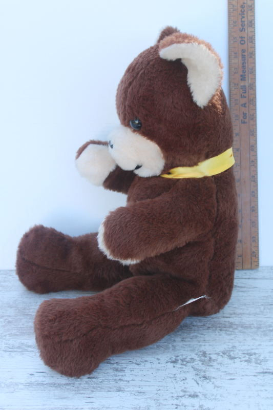 photo of vintage Rushton teddy bear plain big brown bear plush face stuffed animal toy  #3