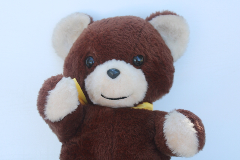 photo of vintage Rushton teddy bear plain big brown bear plush face stuffed animal toy  #5