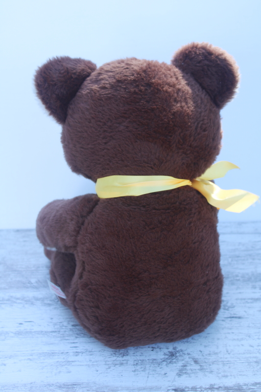 photo of vintage Rushton teddy bear plain big brown bear plush face stuffed animal toy  #6