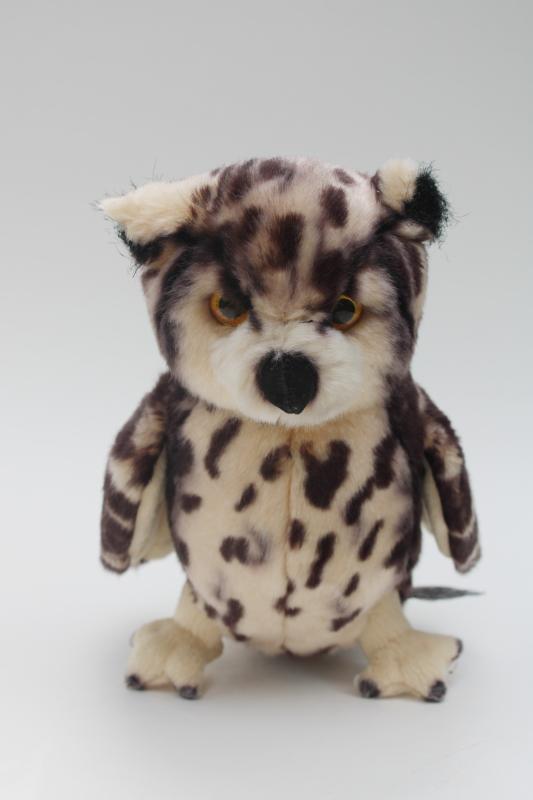 photo of vintage Russ stuffed animal plush spotted owl, short eared owl or horned owl #1