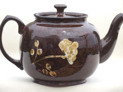 photo of vintage Sadler teapot, English pottery tea pot w/ pressed flowers design  #4
