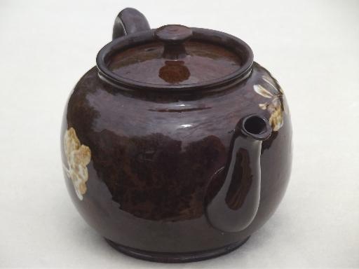 photo of vintage Sadler teapot, English pottery tea pot w/ pressed flowers design  #7