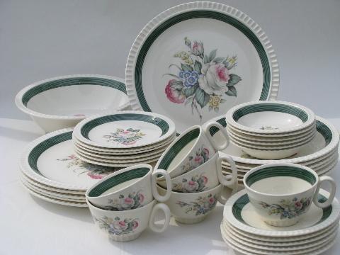 photo of vintage Salem Antoinette floral pattern china, set for six #1