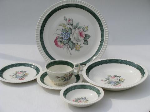 photo of vintage Salem Antoinette floral pattern china, set for six #2