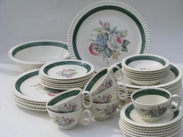 catalog photo of vintage Salem Antoinette floral pattern china, set for six