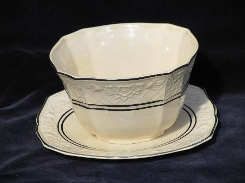 photo of vintage Salem Briar Rose china, embossed floral, ivory w/ platinum #4