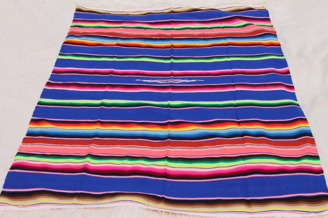photo of vintage Saltillo Mexican Indian blanket serape rug w/ bright colored stripes #4