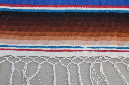photo of vintage Saltillo Mexican Indian blanket serape rug w/ bright colored stripes #3