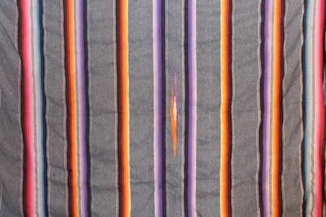 photo of vintage Saltillo Mexican Indian blanket southwest serape stripes #3