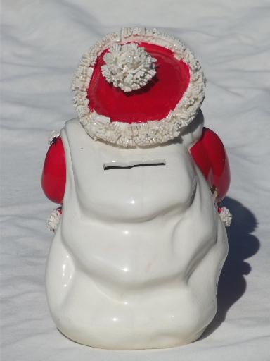 photo of vintage Santa savings bank, retro ceramic spaghetti Santa Claus made in Japan #4