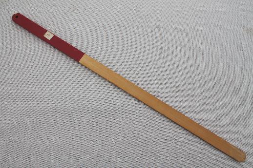 photo of vintage Scandinavian lefse stick painted red & white, nordic style #2