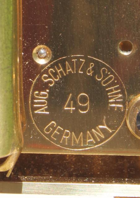 photo of vintage Schatz - Germany brass clock & glass dome, replacement parts or restoration clock #6