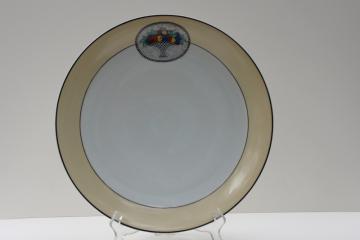 catalog photo of vintage Scherzer Bavaria round platter or serving plate, art deco fruit basket pattern