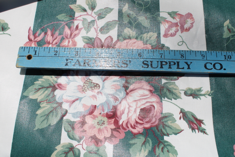 photo of vintage Schumacher cotton chintz fabric Waverly Ivy Lane Flora stripe #3