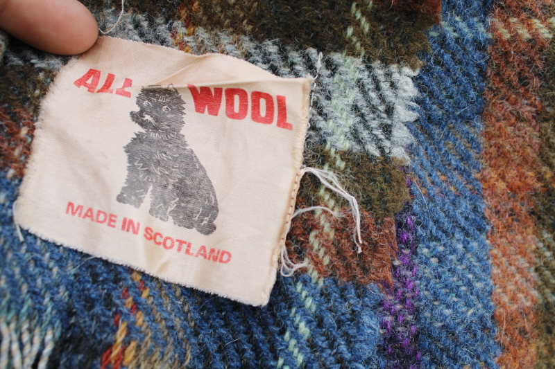 photo of vintage Scottish tartan plaid throw or shawl, all wool fabric woven in Scotland #3