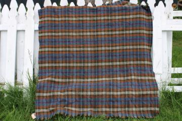 catalog photo of vintage Scottish tartan plaid throw or shawl, all wool fabric woven in Scotland