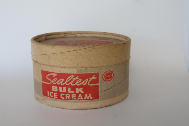 photo of vintage Sealtest ice cream bucket, paper container old dairy advertising #1