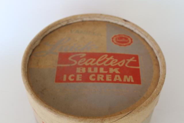 photo of vintage Sealtest ice cream bucket, paper container old dairy advertising #3