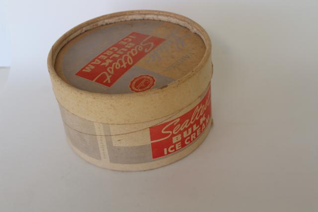 photo of vintage Sealtest ice cream bucket, paper container old dairy advertising #4