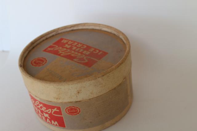 photo of vintage Sealtest ice cream bucket, paper container old dairy advertising #5