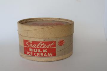 vintage Sealtest ice cream bucket, paper container old dairy advertising