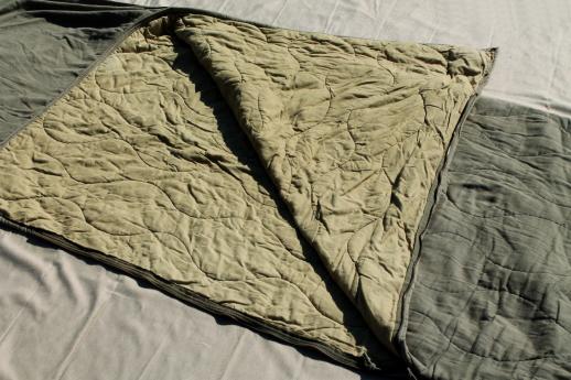 photo of vintage Sears army green drab cotton sleeping bag for camping, backpacking, hunters #4