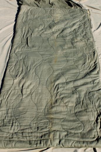 photo of vintage Sears army green drab cotton sleeping bag for camping, backpacking, hunters #5