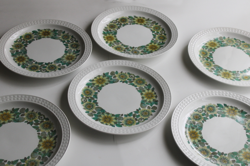 photo of vintage Sevilla floral Pontesa ironstone china dinner plates Castilian collection Spain  #1