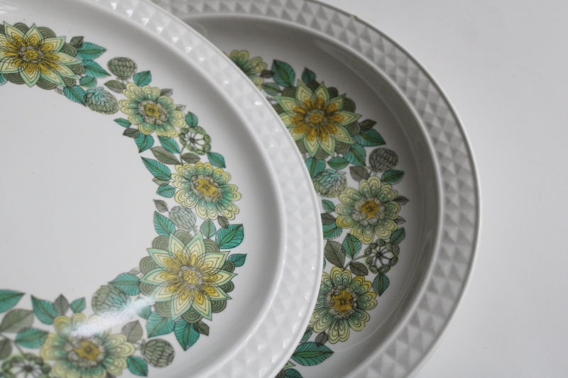 photo of vintage Sevilla floral Pontesa ironstone china dinner plates Castilian collection Spain  #4