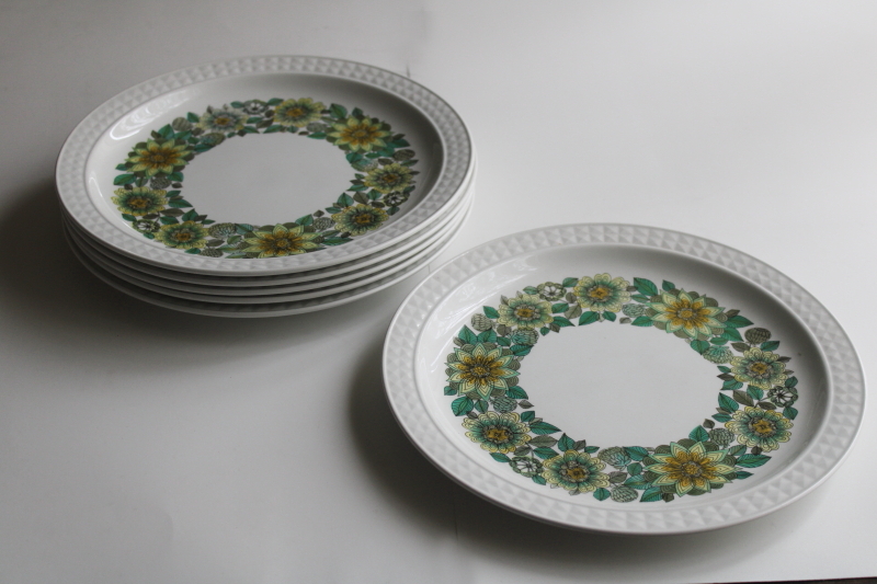 photo of vintage Sevilla floral Pontesa ironstone china dinner plates Castilian collection Spain  #8