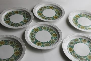 vintage Sevilla floral Pontesa ironstone china dinner plates Castilian collection Spain 