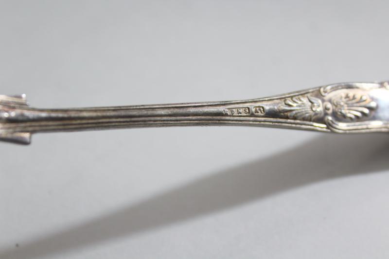 photo of vintage Sheffield silver plate berry spoon scoop w/ embossed fruit shell pattern #6