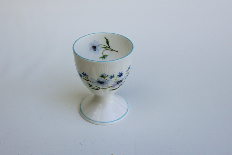 photo of vintage Shelley England fine bone china egg cup, Dainty Blue Rock floral #1