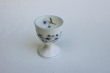 catalog photo of vintage Shelley England fine bone china egg cup, Dainty Blue Rock floral