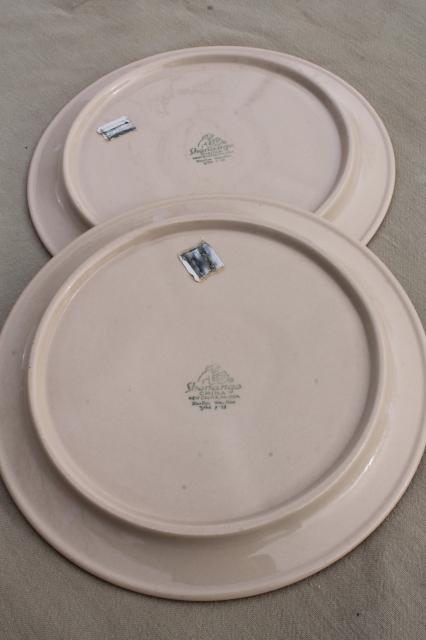 photo of vintage Shenango China adobe brown ironstone, divided dinner plates #7