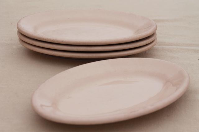 photo of vintage Shenango China adobe brown ironstone, oval steak dinner plates, surf & turf platters #2