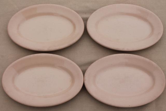 photo of vintage Shenango China adobe brown ironstone, oval steak dinner plates, surf & turf platters #3