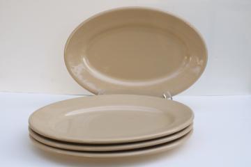 catalog photo of vintage Shenango adobe restaurant ware tan ironstone china, oval plates or platters set