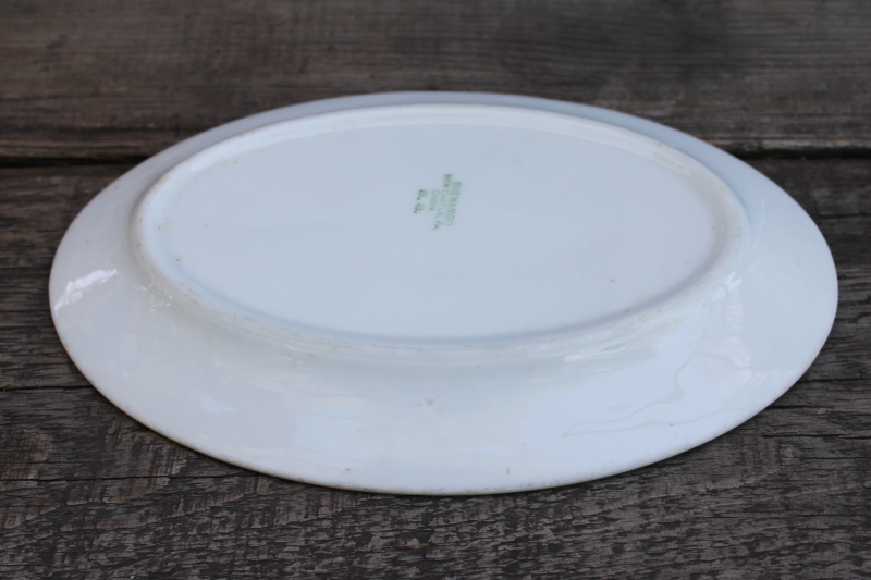photo of vintage Shenango ironstone china arts & crafts nouveau style floral, oval plate or platter  #3