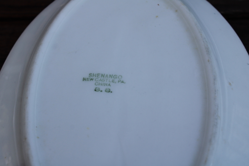 photo of vintage Shenango ironstone china arts & crafts nouveau style floral, oval plate or platter  #4