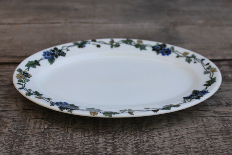 photo of vintage Shenango ironstone china arts & crafts nouveau style floral, oval plate or platter  #5