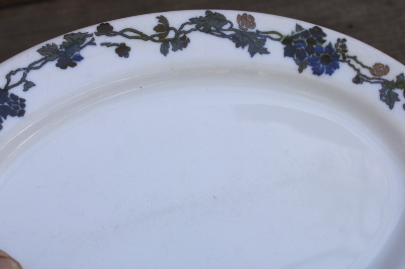 photo of vintage Shenango ironstone china arts & crafts nouveau style floral, oval plate or platter  #6