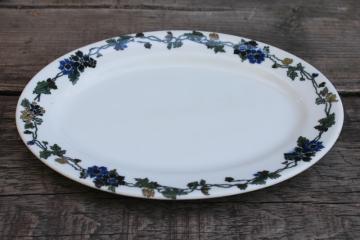 catalog photo of vintage Shenango ironstone china arts & crafts nouveau style floral, oval plate or platter 