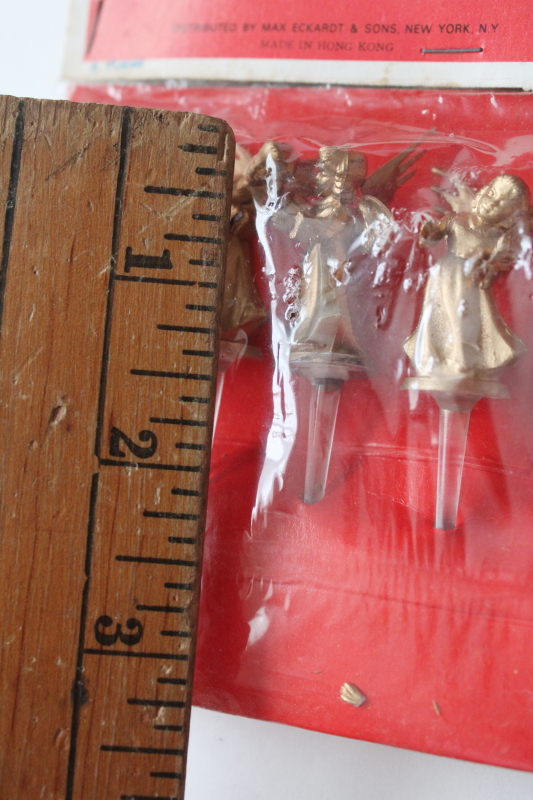 photo of vintage Shiny Brite sealed package gold plastic angels miniature ornament decorations  #6
