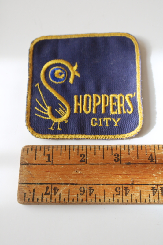 photo of vintage Shopper's City logo sew on patch uniform badge Minnesota department store advertising 1960s  #1
